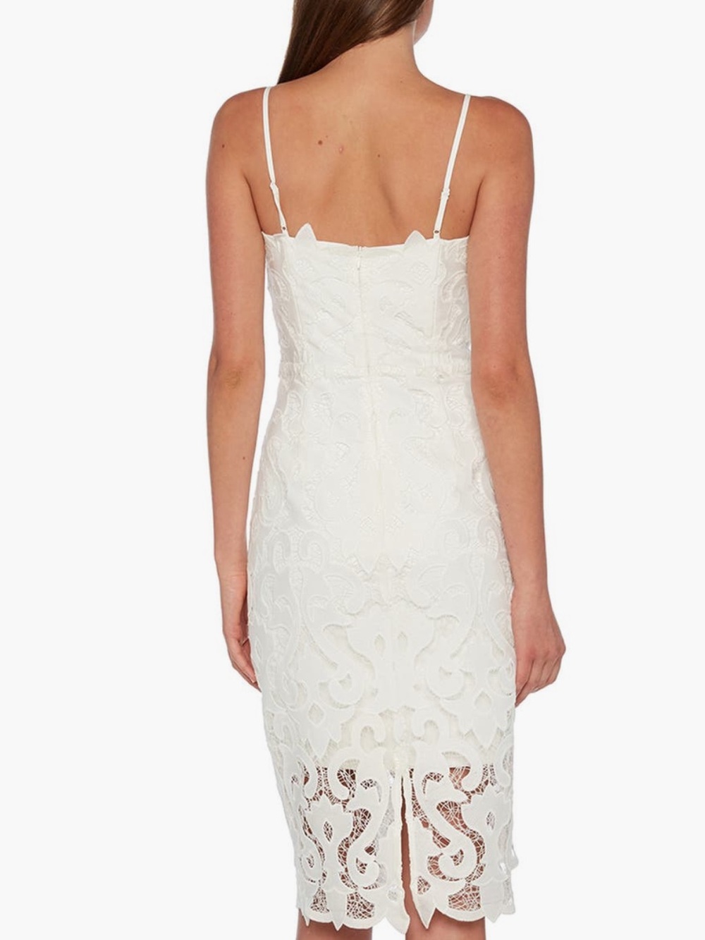 Bardot Lina White Lace Midi Dress Revolve Size 10 - Picture 3 of 8